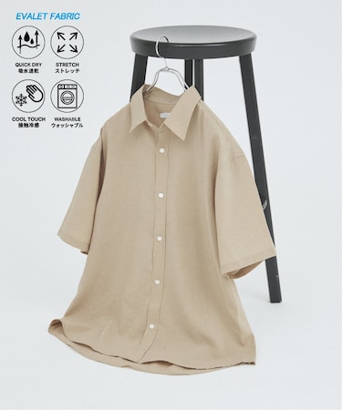 ”吸水速乾 / 接触冷感” EVALET LIGHT レギュラーカラー S/S シャツ
