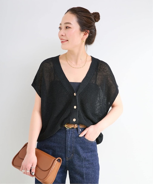 手洗い可 / FRENCH ICY LINEN 畦ベスト