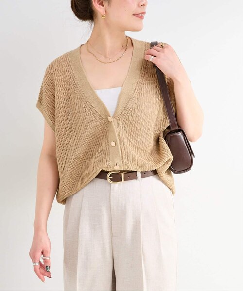 手洗い可 / FRENCH ICY LINEN 畦ベスト｜ベーセーストックの