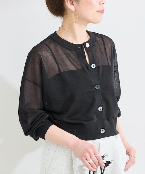 手洗い可 / シアークルーカーディガン