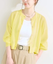 手洗い可 / シアークルーカーディガン