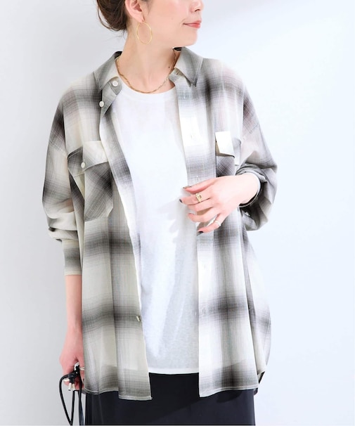 ウォッシャブル / ルーズシアーチェックWポケットシャツ