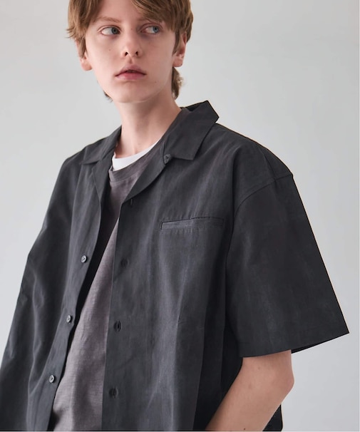 OSKR / オーエスケーアール Open Collar Graphic Print S/S Shirt