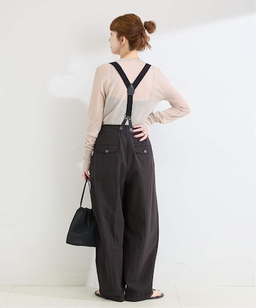 手洗い可 / セルロースチノサスペンダータックトラウザー