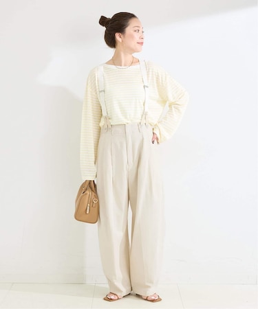 手洗い可 / セルロースチノサスペンダータックトラウザー