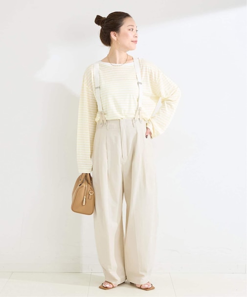 手洗い可 / セルロースチノサスペンダータックトラウザー