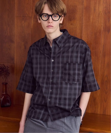 OSKR / オーエスケーアール Ombre Sheer Check S/S Shirt