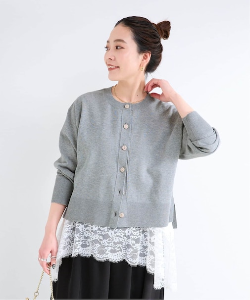 手洗い可 / ハイツイストクルーカーディガン