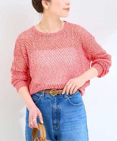 手洗い可 / ミックスヤーンメッシュプルオーバー