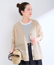 《追加6》【一部WEB限定カラーあり】手洗い可 / リネン混シアーカーディガン