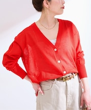 《追加6》【一部WEB限定カラーあり】手洗い可 / リネン混シアーカーディガン