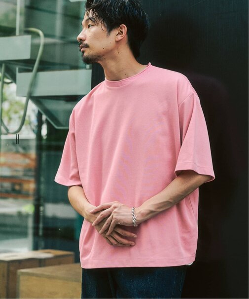 ロールネック クルーネックTシャツ