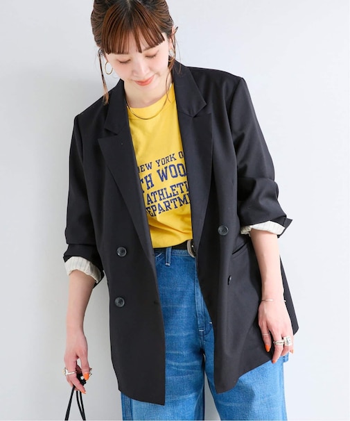 無地ストライプジャケット