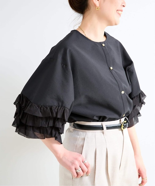 手洗い可 / UVcare / 接触冷感 / add Function フリル袖ブラウス