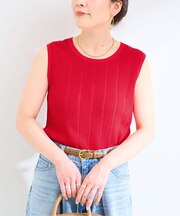 手洗い可 / UVcare /  add Function ニットタンクトップ