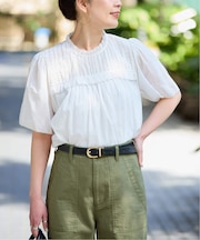 手洗い可 / フリルカラースモックブラウス