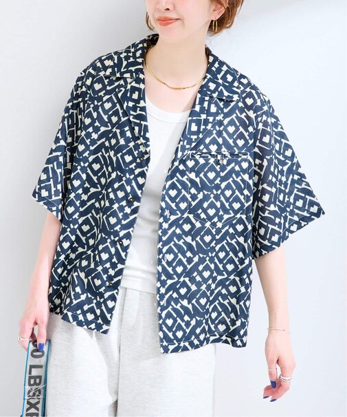 手洗い可 / ストロークプリントクロップSSシャツ