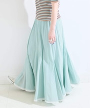 ウォッシャブル / コットンレーヨンボイルマチ入りスカート