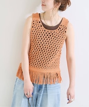 《2枚セット》インナー付きマクラメタンク