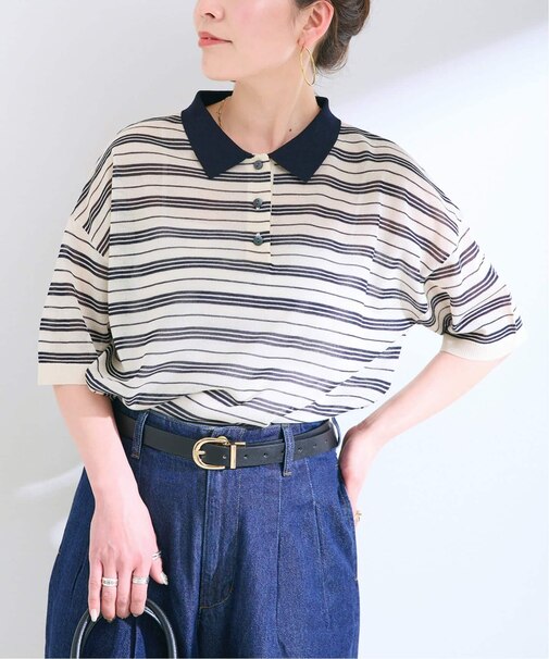 手洗い可 / マルチボーダーシアープルオーバー