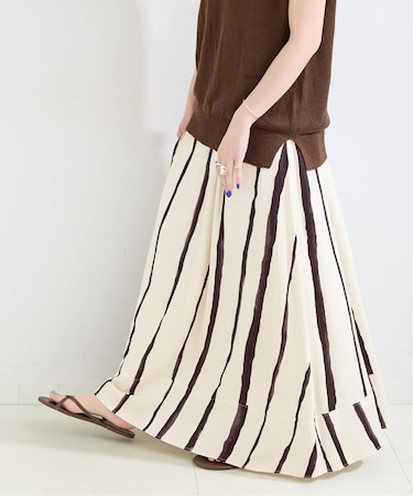 手洗い可 / ウォーターカラータッチプリントスカート