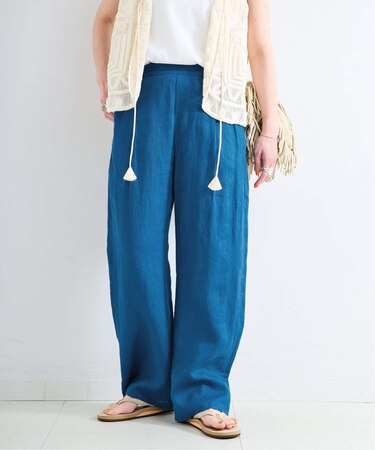 《追加》《S/Mサイズ展開》手洗い可 / フレンチリネンストレートパンツ