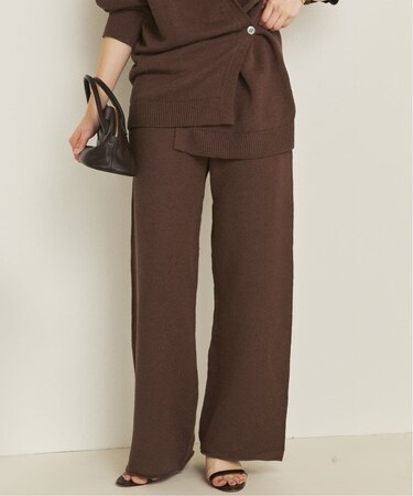 organic linen 混 ニットパンツ