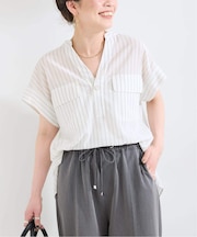 手洗い可 / スタンドスキッパーチュニックシャツ
