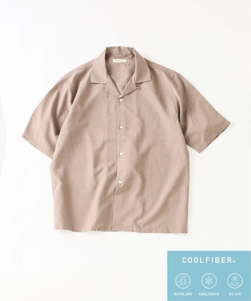 【速乾・接触冷感・UVカット】COOLFIBER(R)Air オープンカラーシャツ