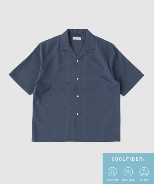 【速乾・接触冷感・UVカット】COOLFIBER(R)Air オープンカラーシャツ
