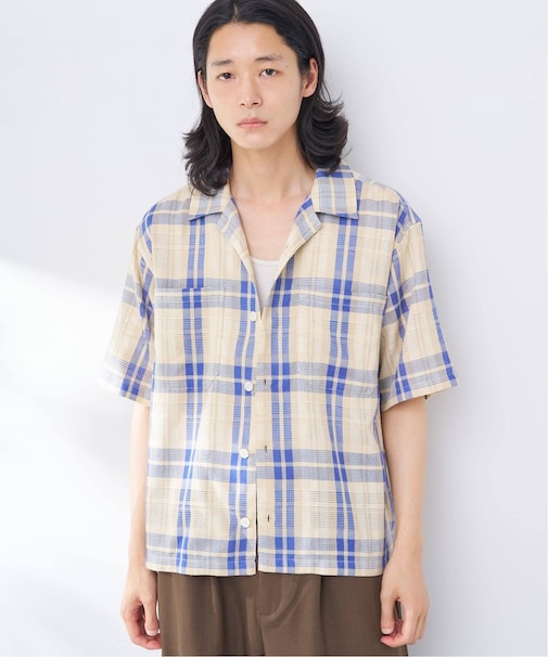 ビッグチェックメッシュシャツ
