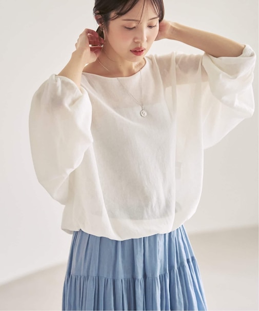 【洗える】ワイドスリーブ ショートプルオーバー