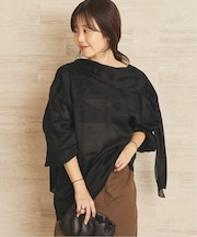 Tie sheer ブラウス