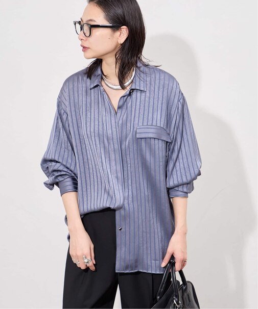 追加》【ARCHIVE STANCE/アーカイブスタンス】Satin Stripe Dolman 