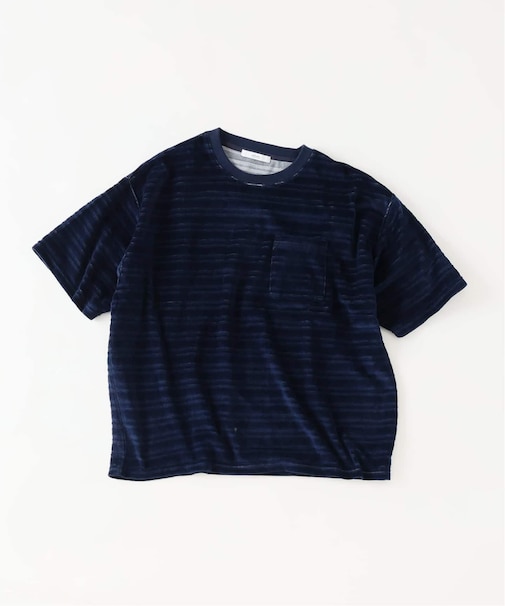ベロア ボーダー ポケットTシャツ