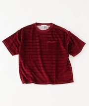 ベロア ボーダー ポケットTシャツ