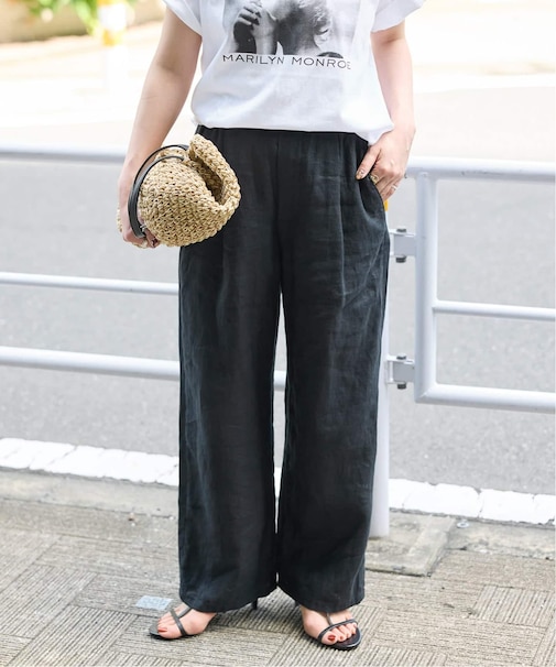《追加2》《S/Mサイズ展開》手洗い可 / フレンチリネンストレートパンツ