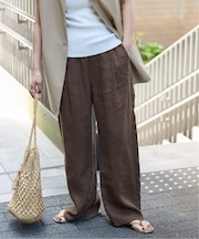 《追加2》《S/Mサイズ展開》手洗い可 / フレンチリネンストレートパンツ
