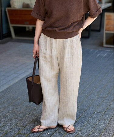 《追加2》《S/Mサイズ展開》手洗い可 / フレンチリネンストレートパンツ