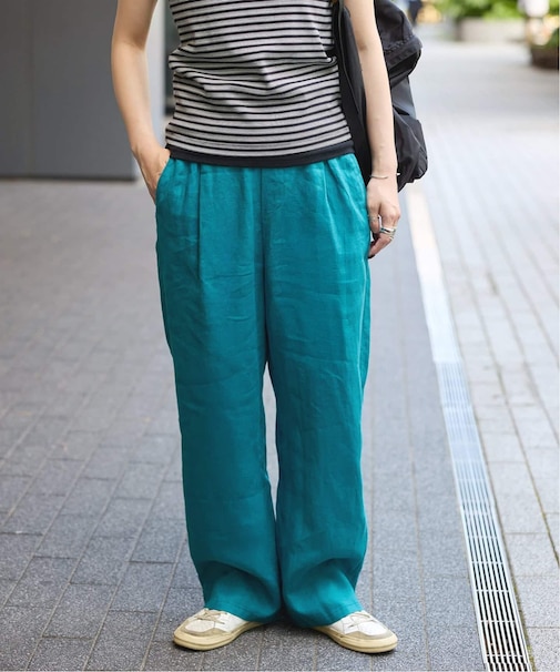 《追加2》《S/Mサイズ展開》手洗い可 / フレンチリネンストレートパンツ