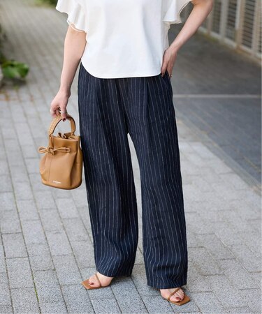 《追加2》《S/Mサイズ展開》手洗い可 / フレンチリネンストレートパンツ