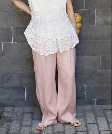 《追加2》《S/Mサイズ展開》手洗い可 / フレンチリネンストレートパンツ