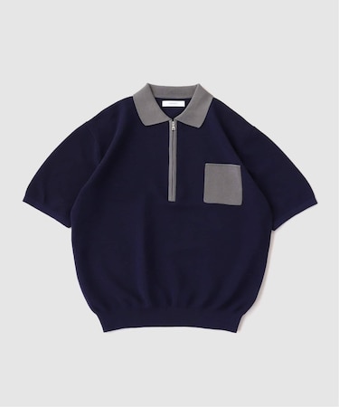 ロングZIP ガーターポロシャツ