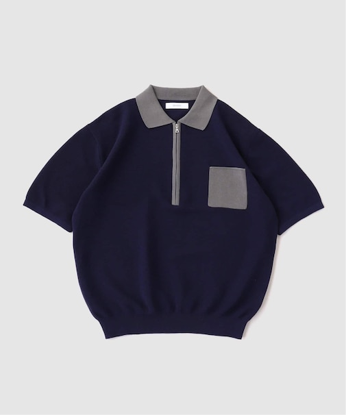 ロングZIP ガーターポロシャツ