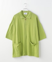 KEBOZ BALL KNIT ZIP UP SHIRT