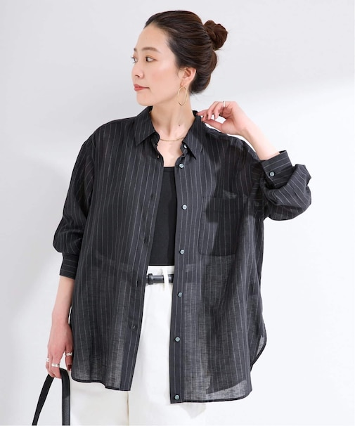 手洗い可 / シルクリネンミックスエアリーシャツ