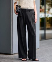 《4サイズ展開》ベルテット2タックストレートパンツ