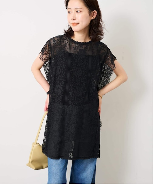 Lace layered チュニックブラウス