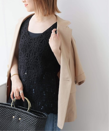 エンブロイダリークロシェ2WAYノースリーブ