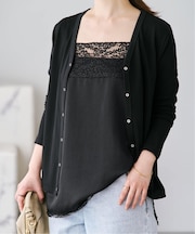Linen mix lace キャミソール